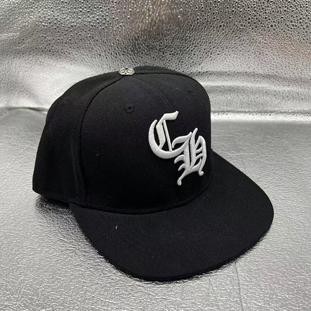 Chrome Hearts Flat Brim Trucker Hat Black And White